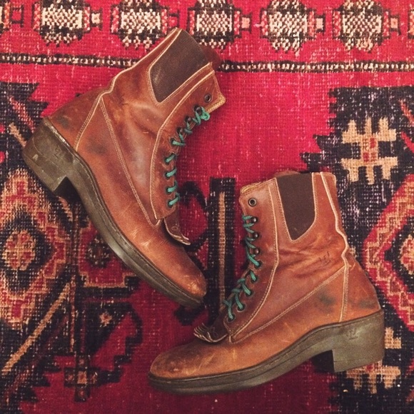 Ariat Shoes - Vintage Ariat Brown Leather Lace Up Riding Boots